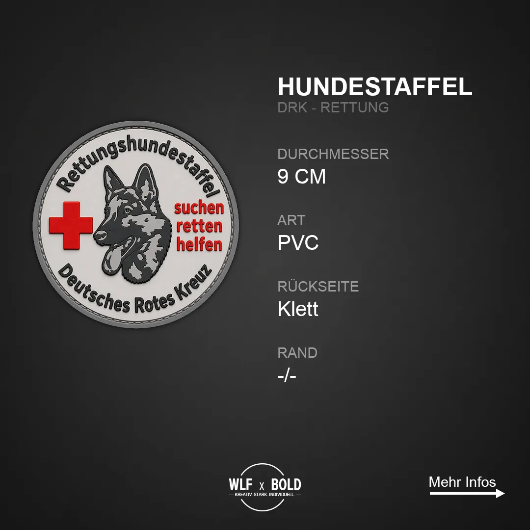 Individueller Patch DRK Hundestaffel Rettungshunde