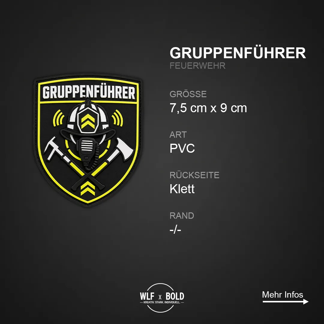 Individueller Patch Gruppenführer Feuerwehr