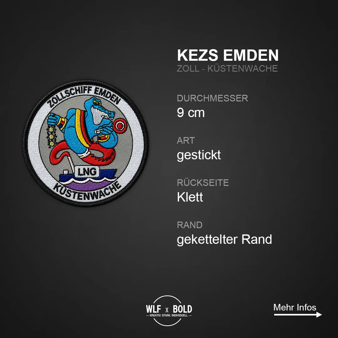 Individueller Patch KEZS Zollschiff Emden Küstenwache