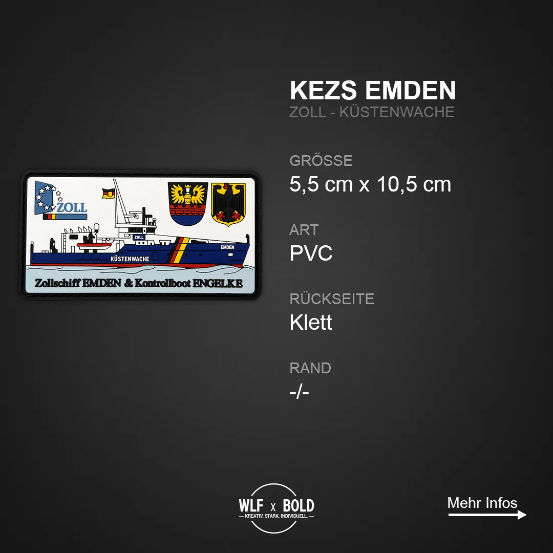 Individueller Patch Zollschiff Emden Kontrollboot Engelke