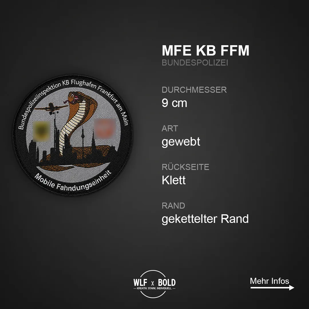 Individueller Patch MFE Bundespolizei Flughafen Frankfurt