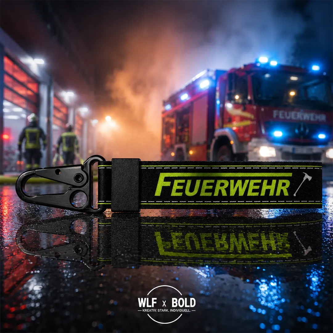 Individueller Schlüsselanhänger Feuerwehr aus Wellendingen
