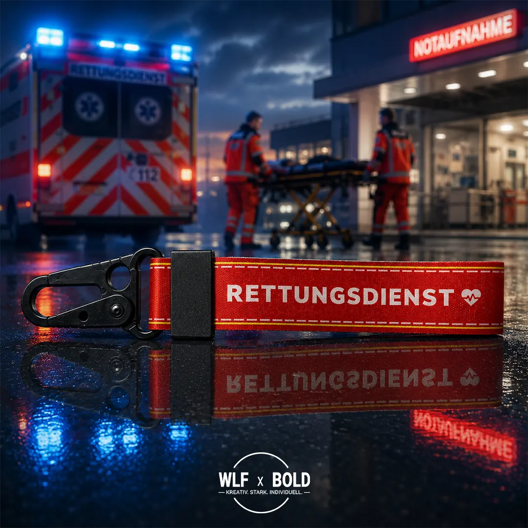 Individueller Schlüsselanhänger Rettungsdienst DRK aus Wellendingen