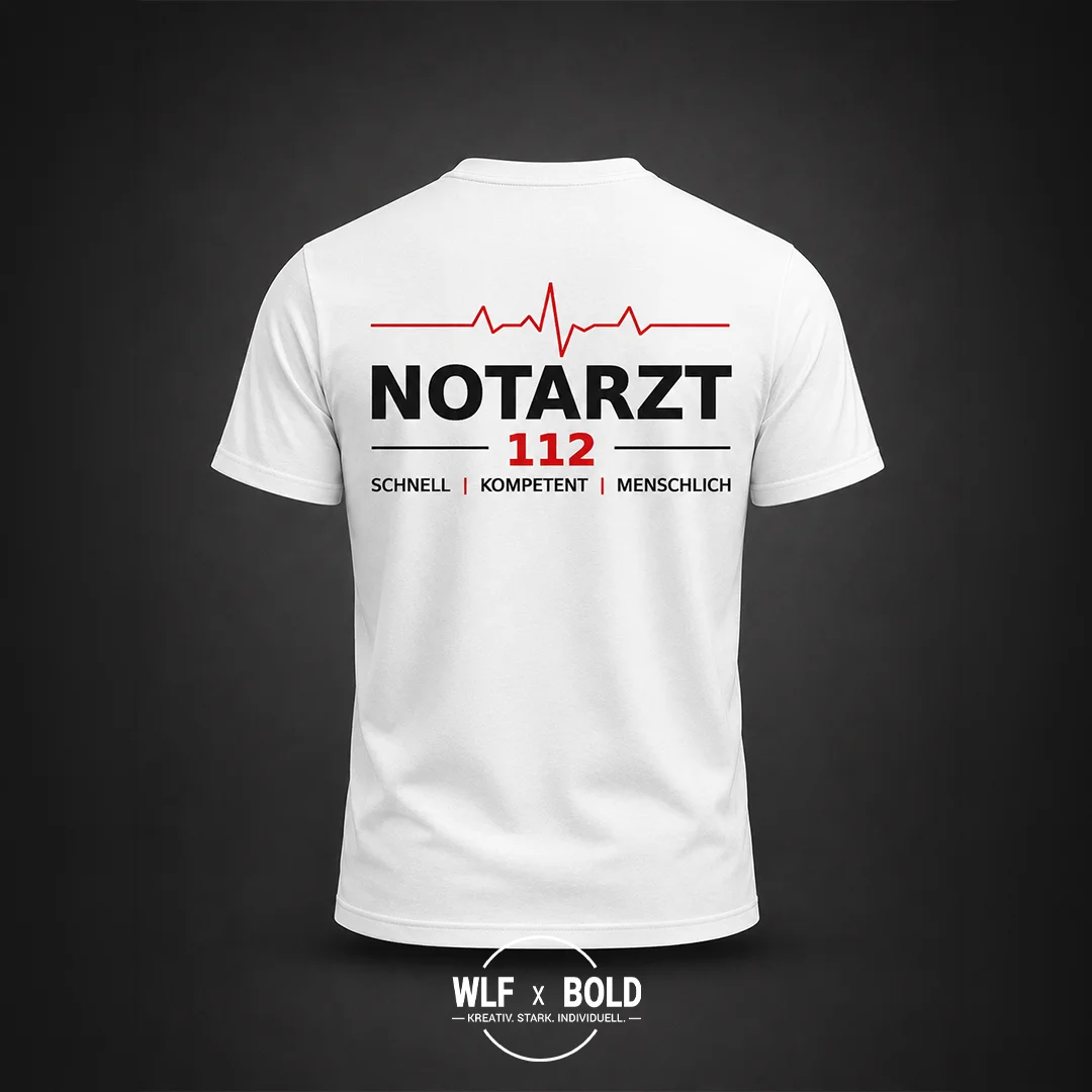 Bedrucktes Notarzt T-Shirt DTF-Druck WLF X BOLD