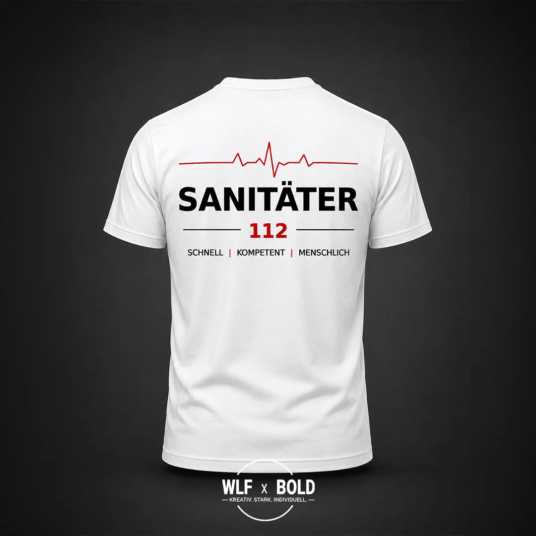 Bedrucktes Sanitäter T-Shirt DTF-Druck WLF X BOLD