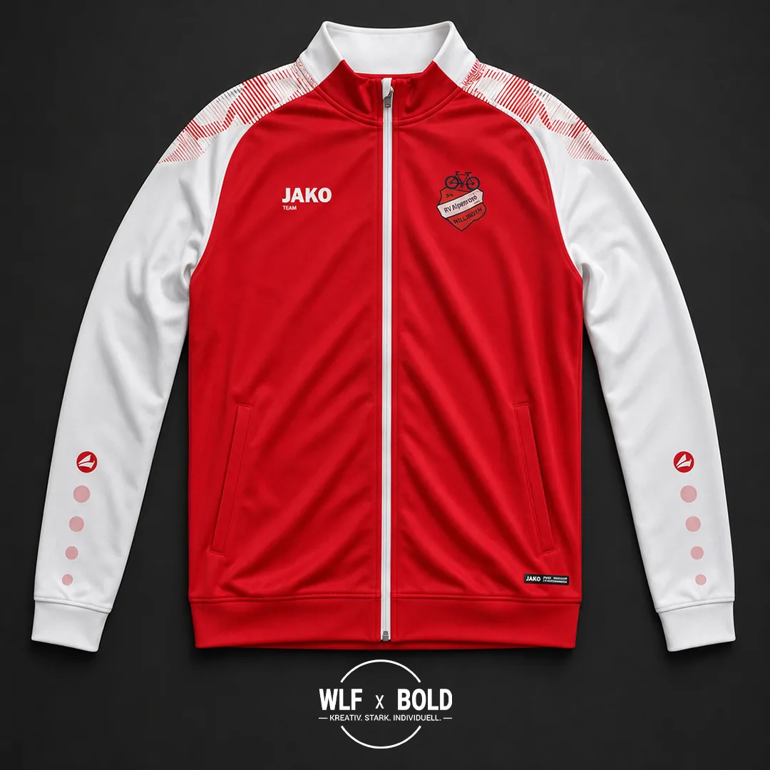 Individuell bestückte Jacke RV Alpenrose Bestickung Verein